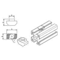 High precision m5 20x20 t-slot sping nut bars with plating