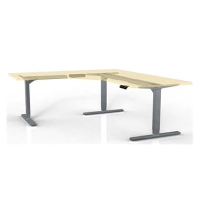 Custom I shape electric height adjustable sit desk to stand desk